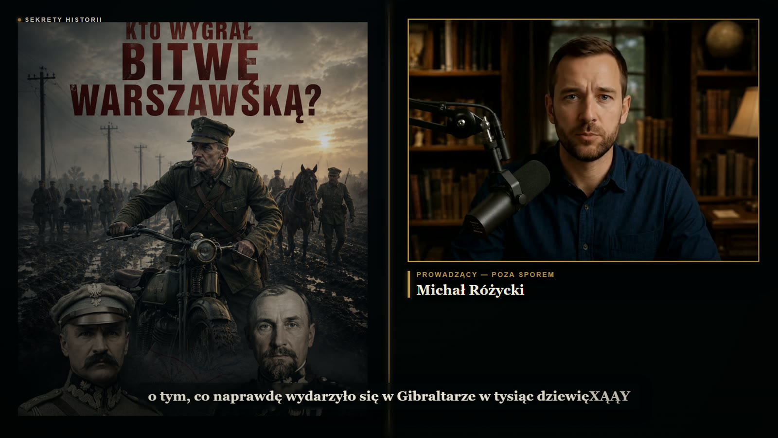 Prowadzący Michał Różycki otwiera debatę — kadr z odcinka „Pod podszewką Cudu”.