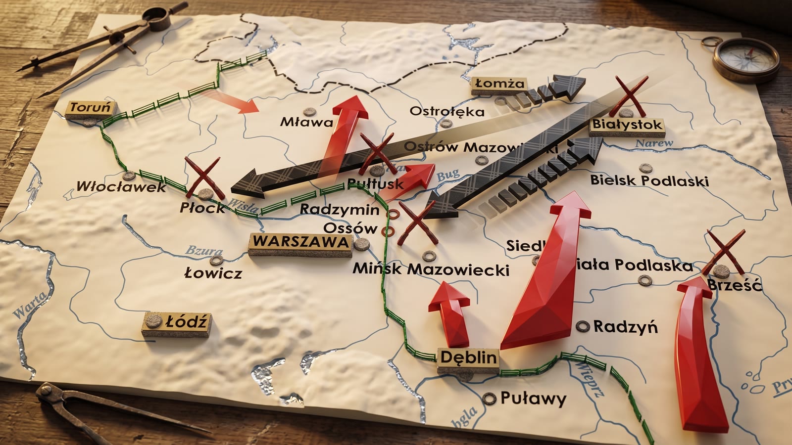 Uderzenie znad Wieprza — grupa manewrowa Naczelnego Wodza rozrywa tyły sowieckiego Frontu Zachodniego (grafika z odcinka).